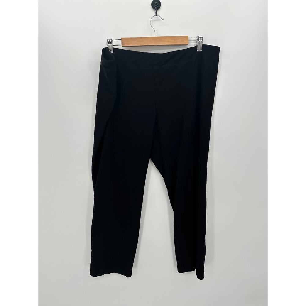 Eileen Fisher Pants Womens 2X Black Pull On Stretch‎ Cropped Ankle Casual